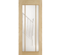 78x27 OAK LINCOLN 3 PANEL GLAZED