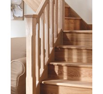 Oak Stop Chamfered Newel Post