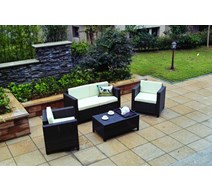 Rattan Brown 4 Piece Sofa Set FLAT PACKED