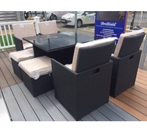 Mixed Brown Cube Dinning Set FULLY ASSEMBLED