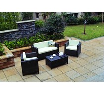Rattan Brown 4 Piece Sofa Set FLAT PACKED