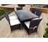 6 Seater Brown Dining Set Rattan FLAT PACKED image 1